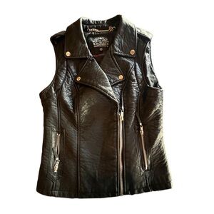 Blanc Noir Faux Leather Rocker Vest